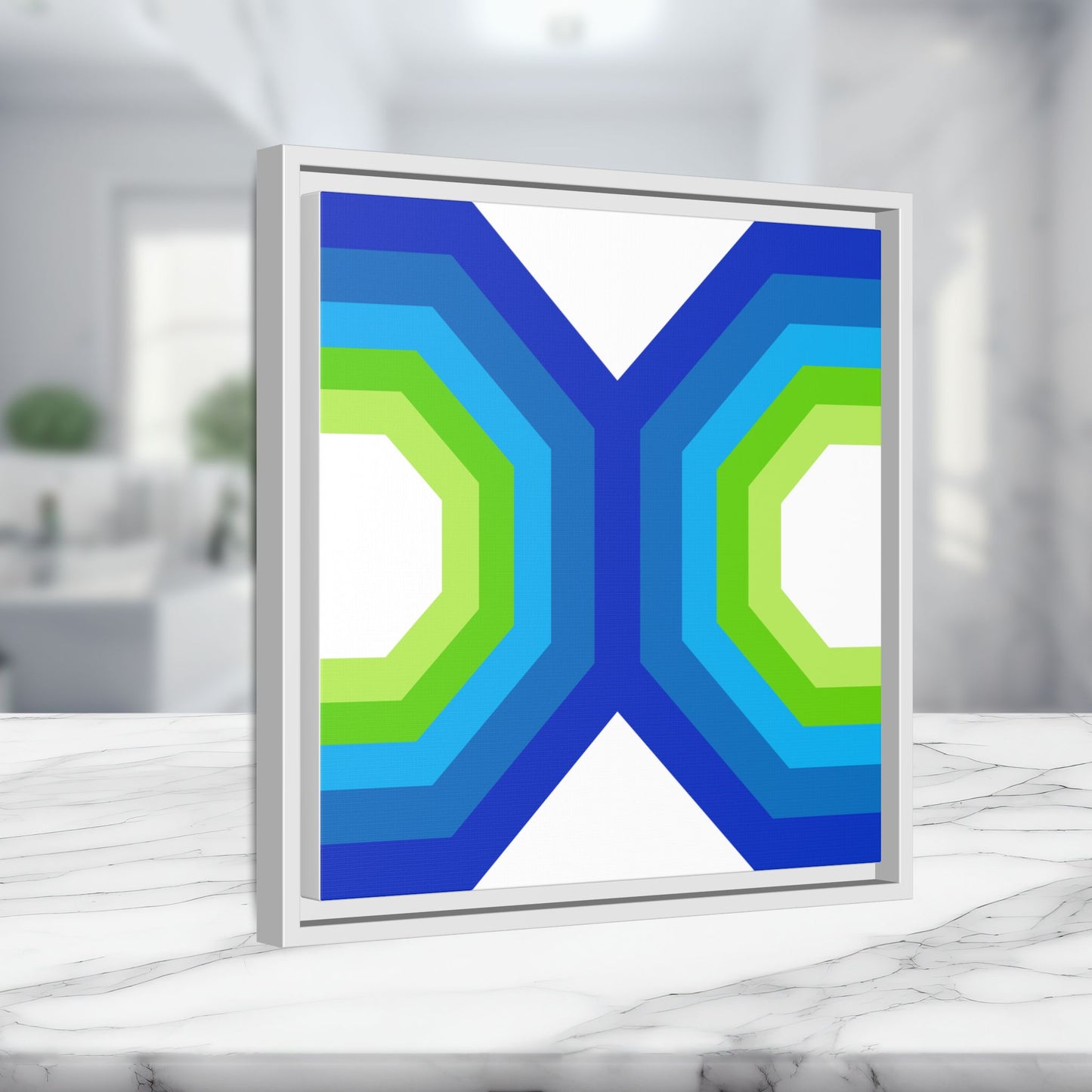 Modern Framed Geometric Canvas Art | Bold Color Meets Clean Framing