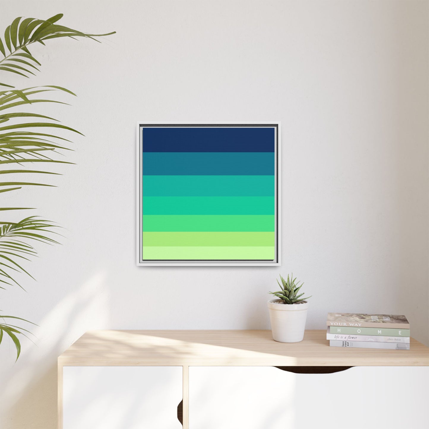 Modern Framed Geometric Canvas Art | Bold Color Meets Clean Framing