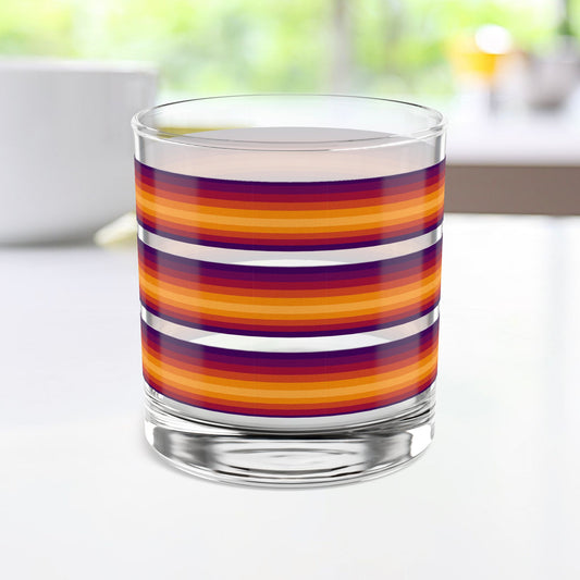 Vibrant Modern Retro Rocks Glass – 10oz