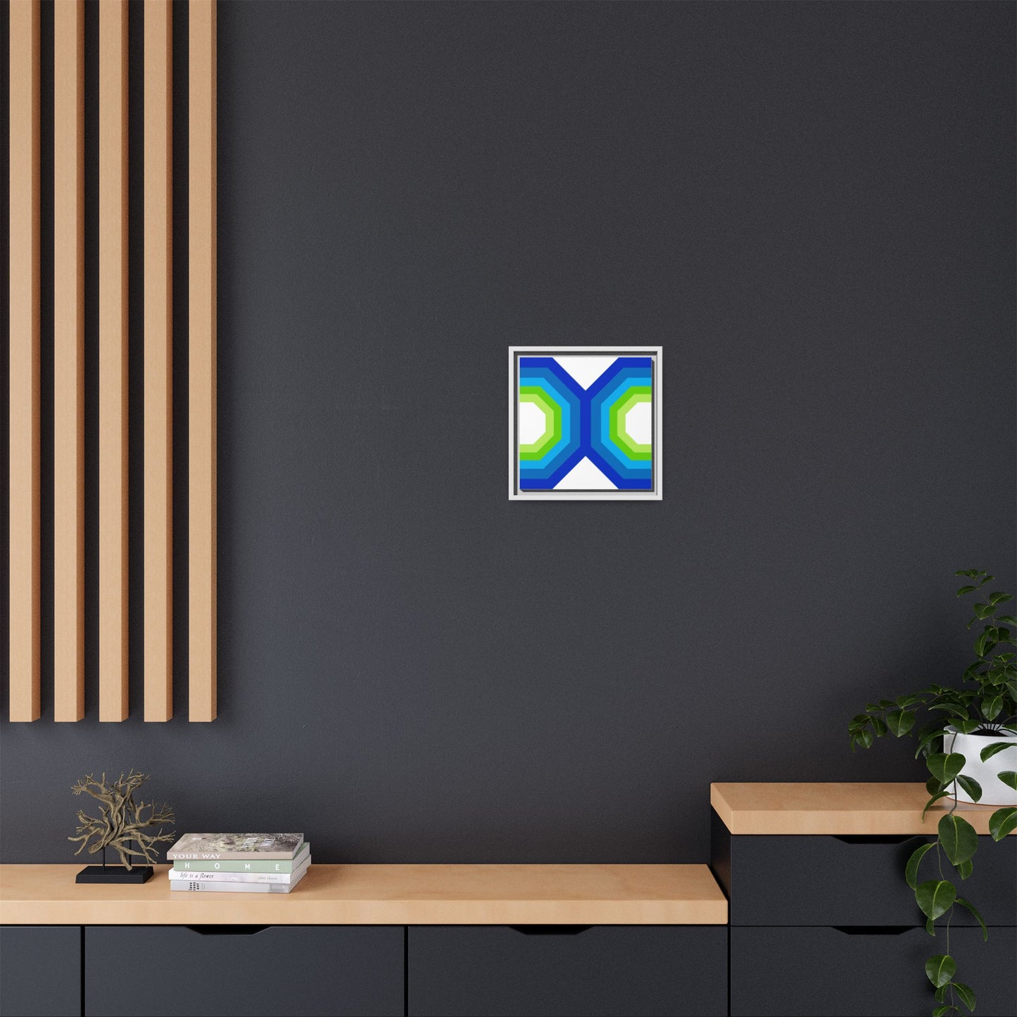 Modern Framed Geometric Canvas Art | Bold Color Meets Clean Framing