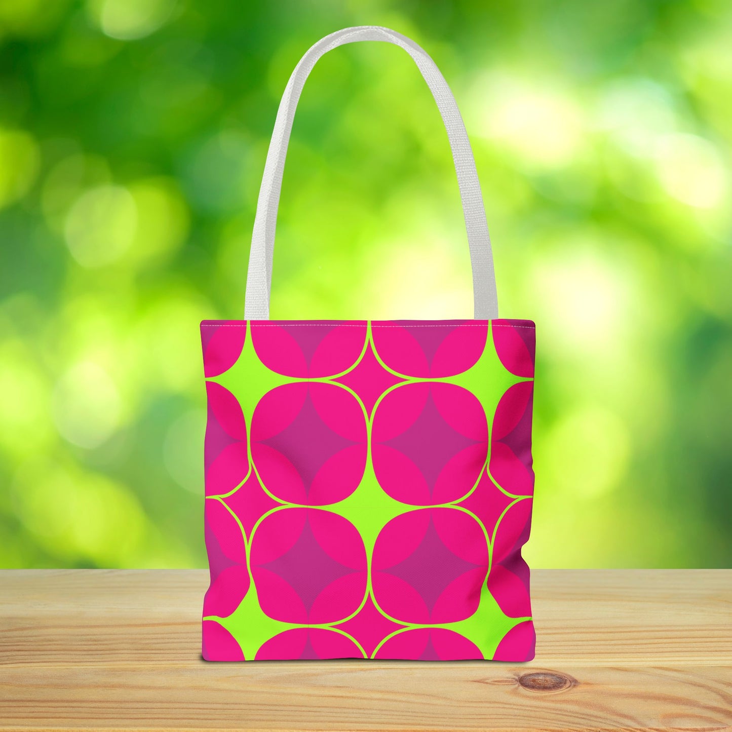 Geometric Art Tote Bag – 3 sizes | Bold lines. Vivid color. Retro with a modern twist.