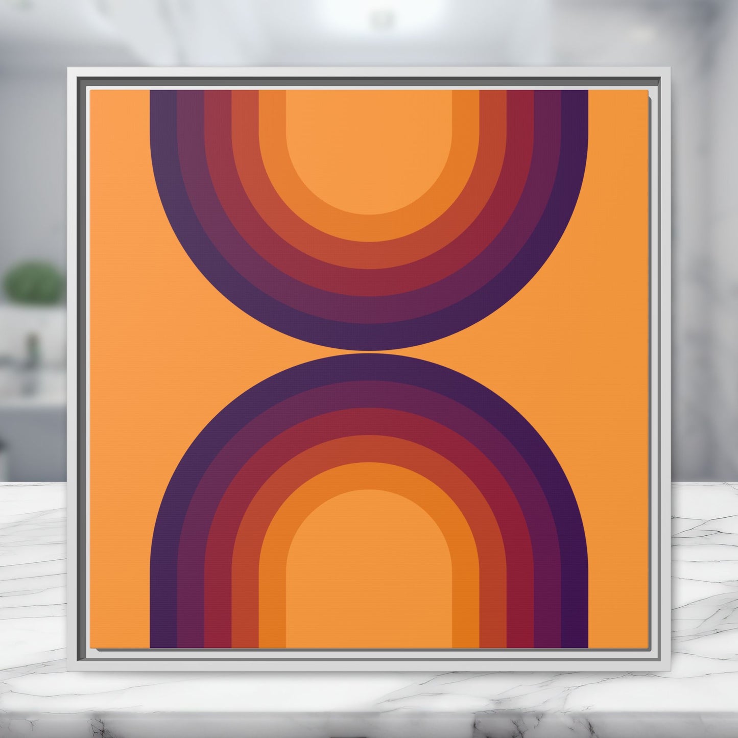 Modern Framed Geometric Canvas Art | Bold Color Meets Clean Framing