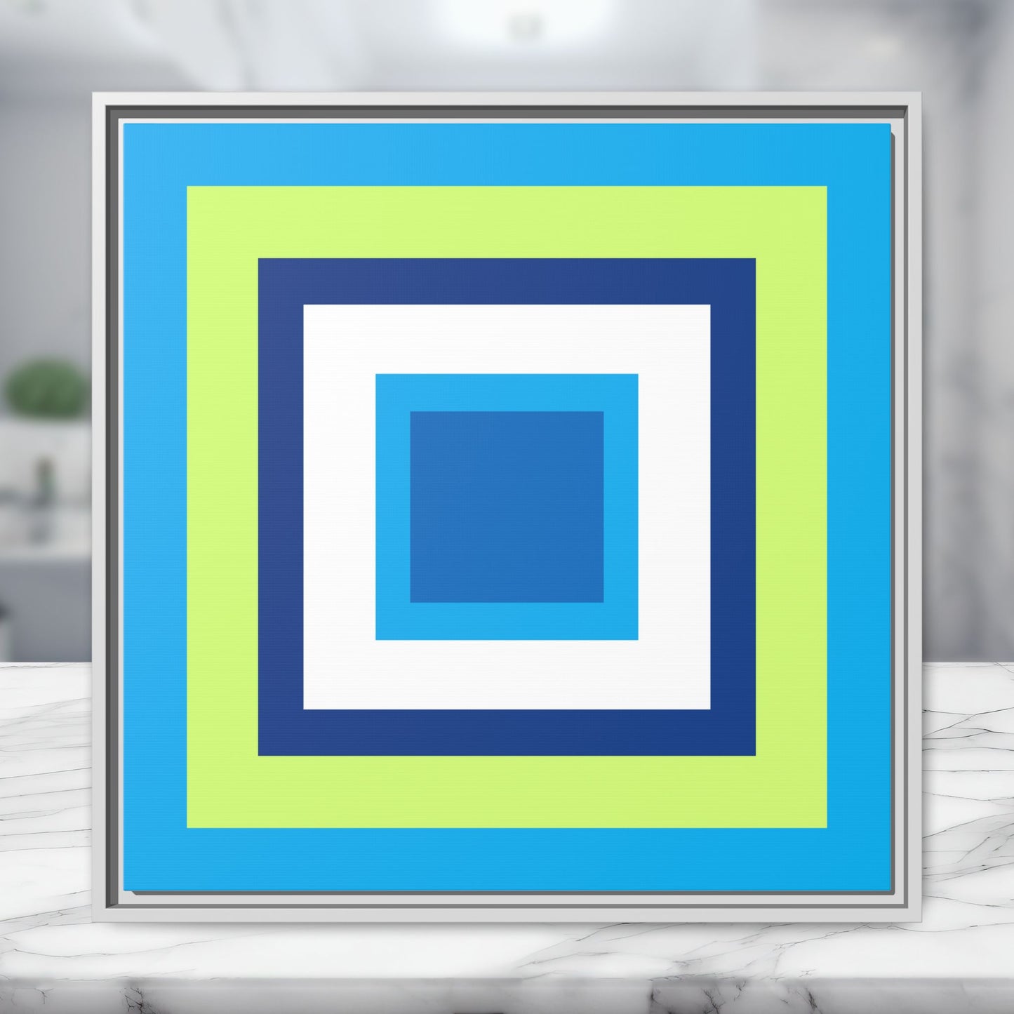 Modern Framed Geometric Canvas Art | Bold Color Meets Clean Framing