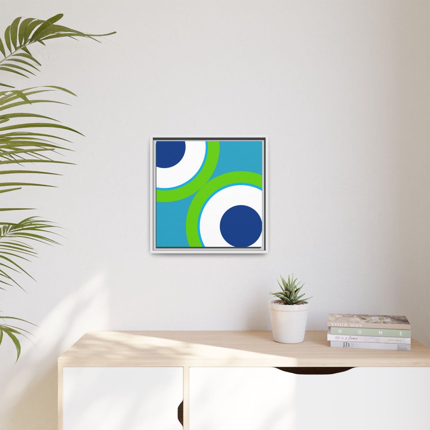 Modern Framed Geometric Canvas Art | Bold Color Meets Clean Framing