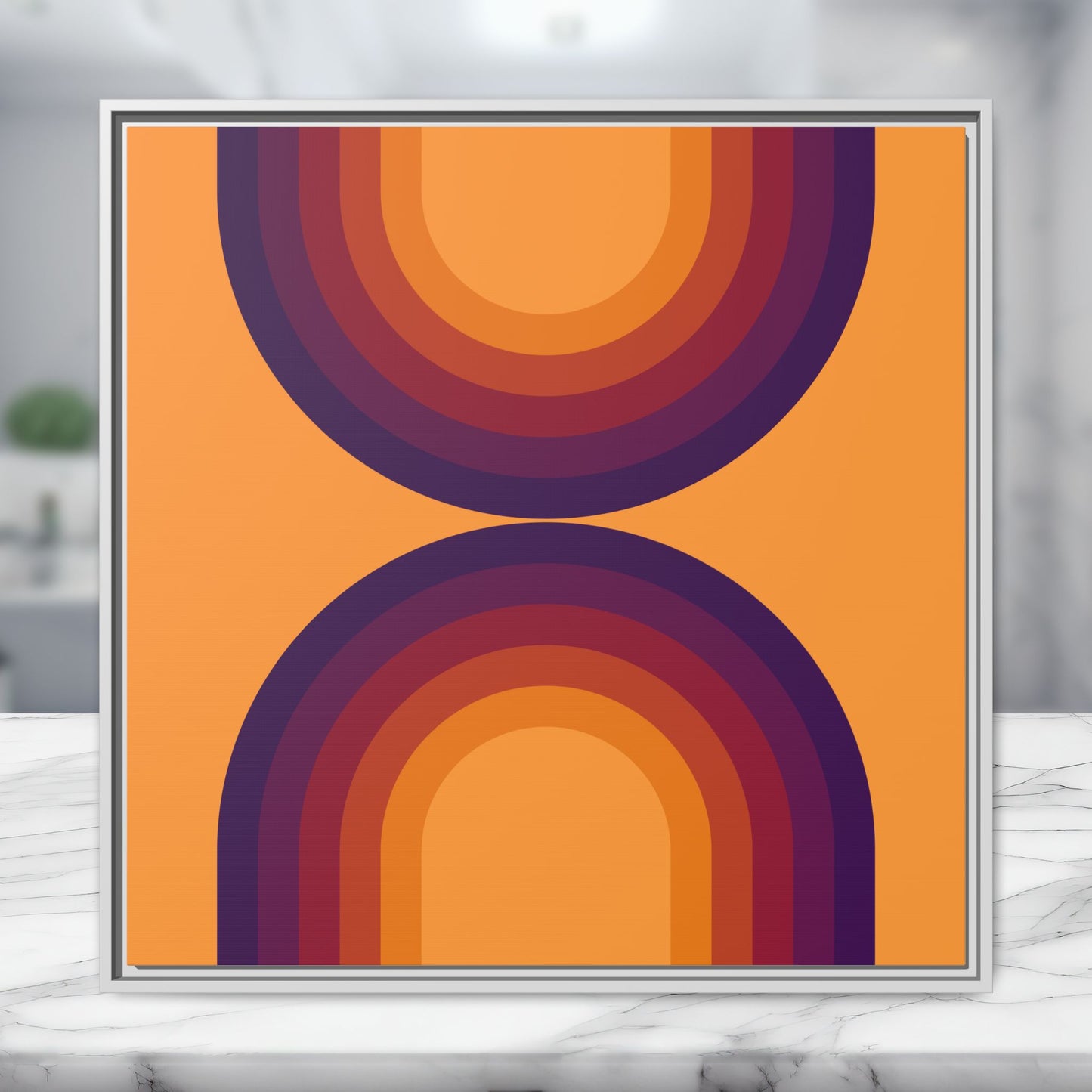 Modern Framed Geometric Canvas Art | Bold Color Meets Clean Framing