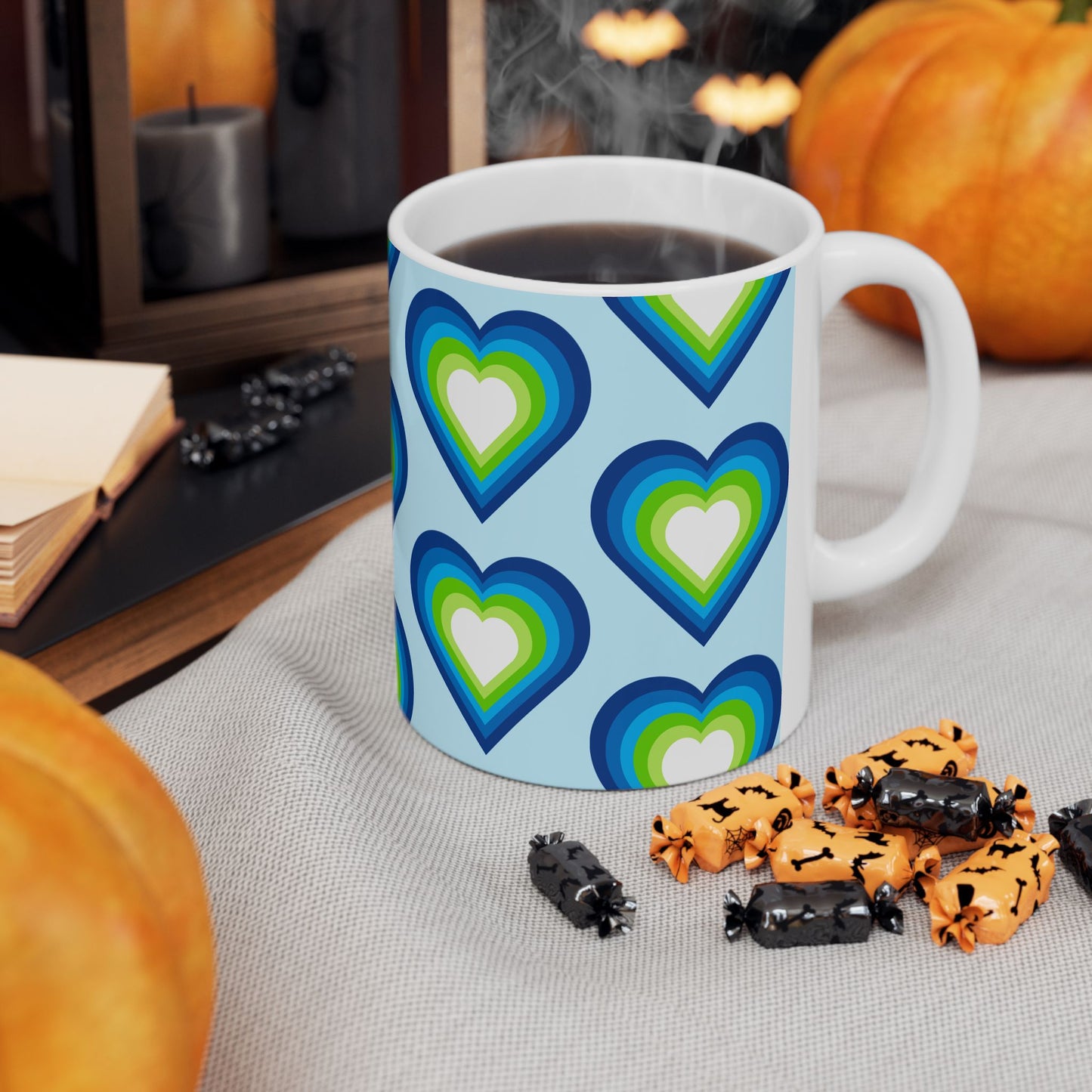 Geo Art Heart Mug – Bold Color, Daily Joy