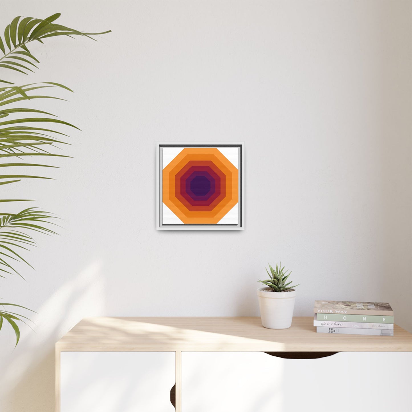 Modern Framed Geometric Canvas Art | Bold Color Meets Clean Framing