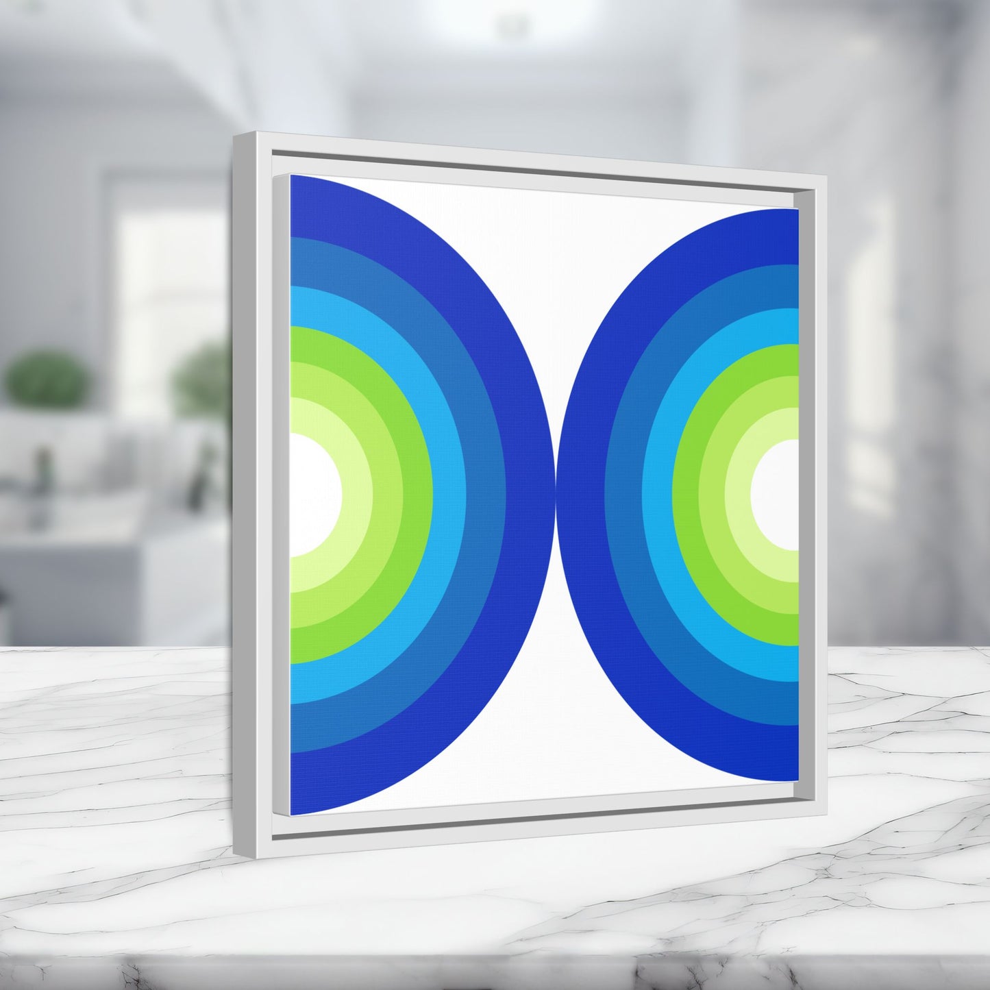 Modern Framed Geometric Canvas Art | Bold Color Meets Clean Framing