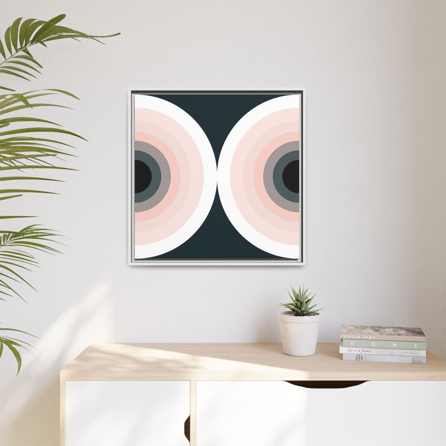Modern Framed Geometric Canvas Art | Bold Color Meets Clean Framing