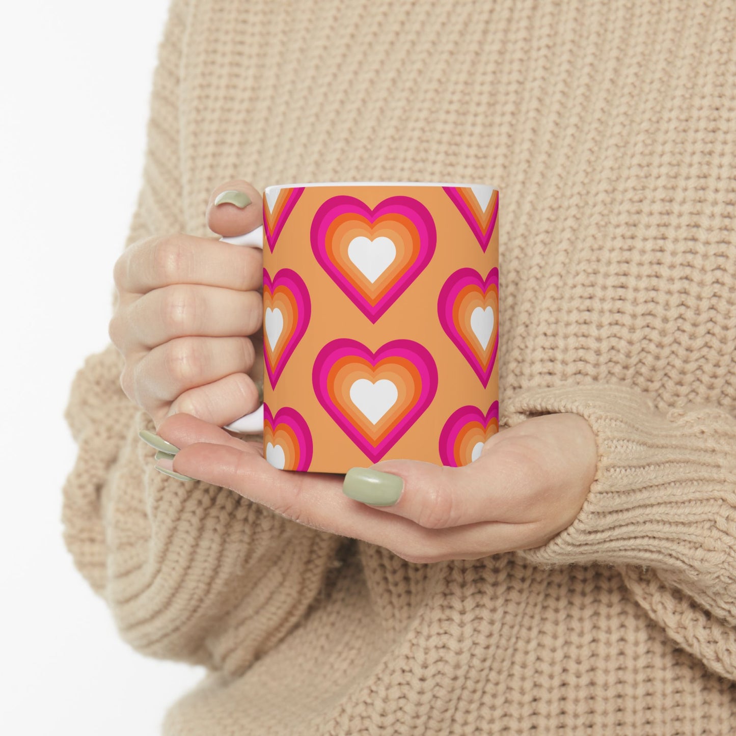 Geo Art Heart Mug – Bold Color, Daily Joy