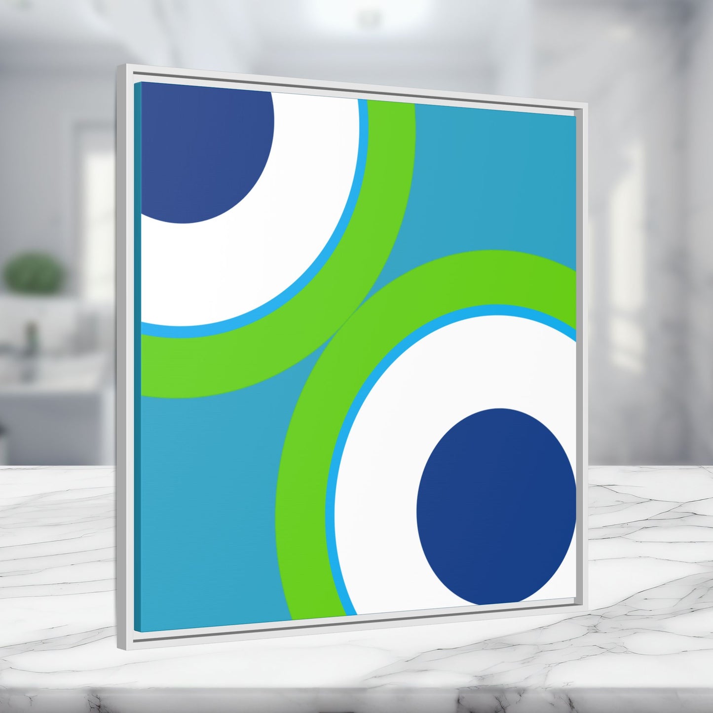 Modern Framed Geometric Canvas Art | Bold Color Meets Clean Framing