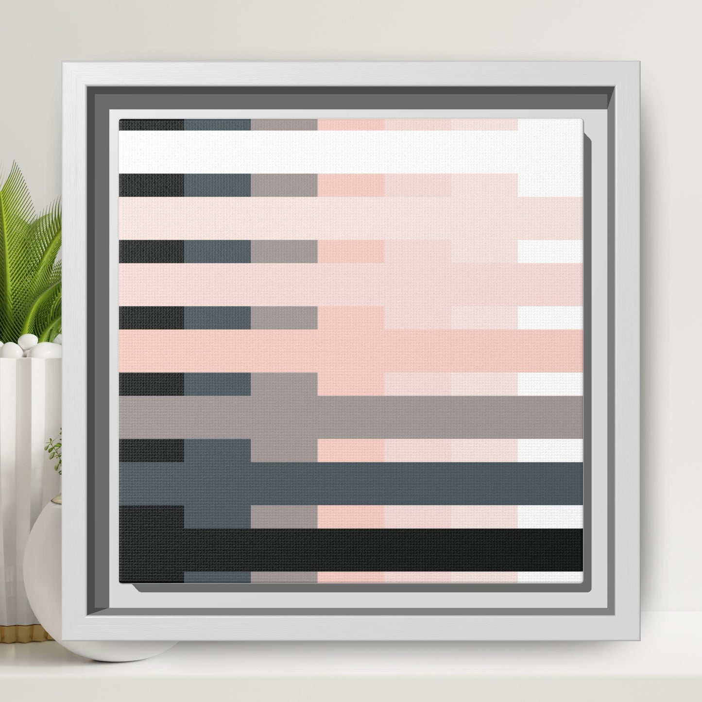 Modern Framed Geometric Canvas Art | Bold Color Meets Clean Framing