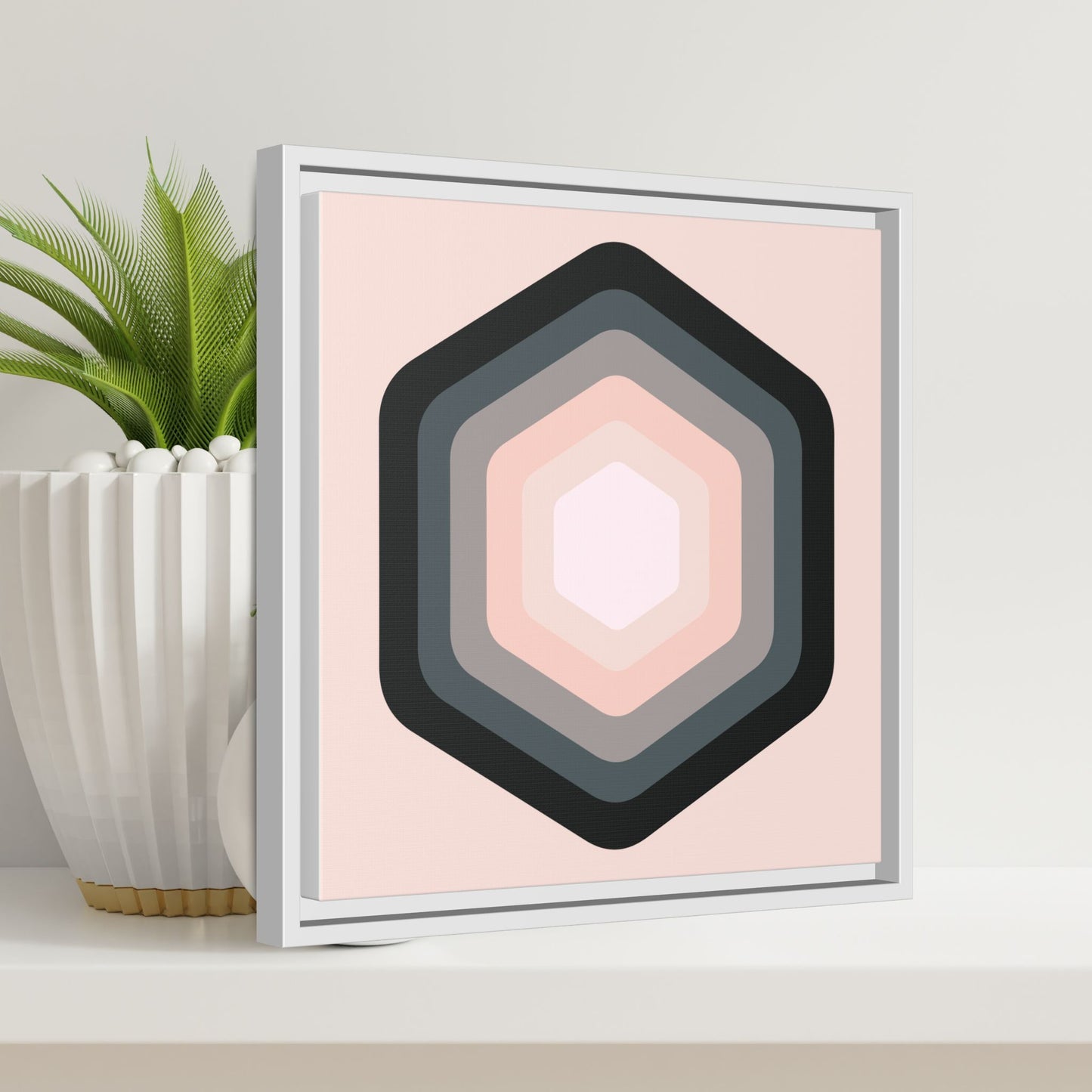 Modern Framed Geometric Canvas Art | Bold Color Meets Clean Framing
