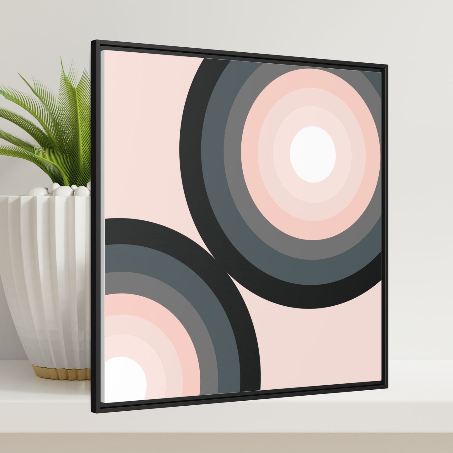 Modern Framed Geometric Canvas Art | Bold Color Meets Clean Framing