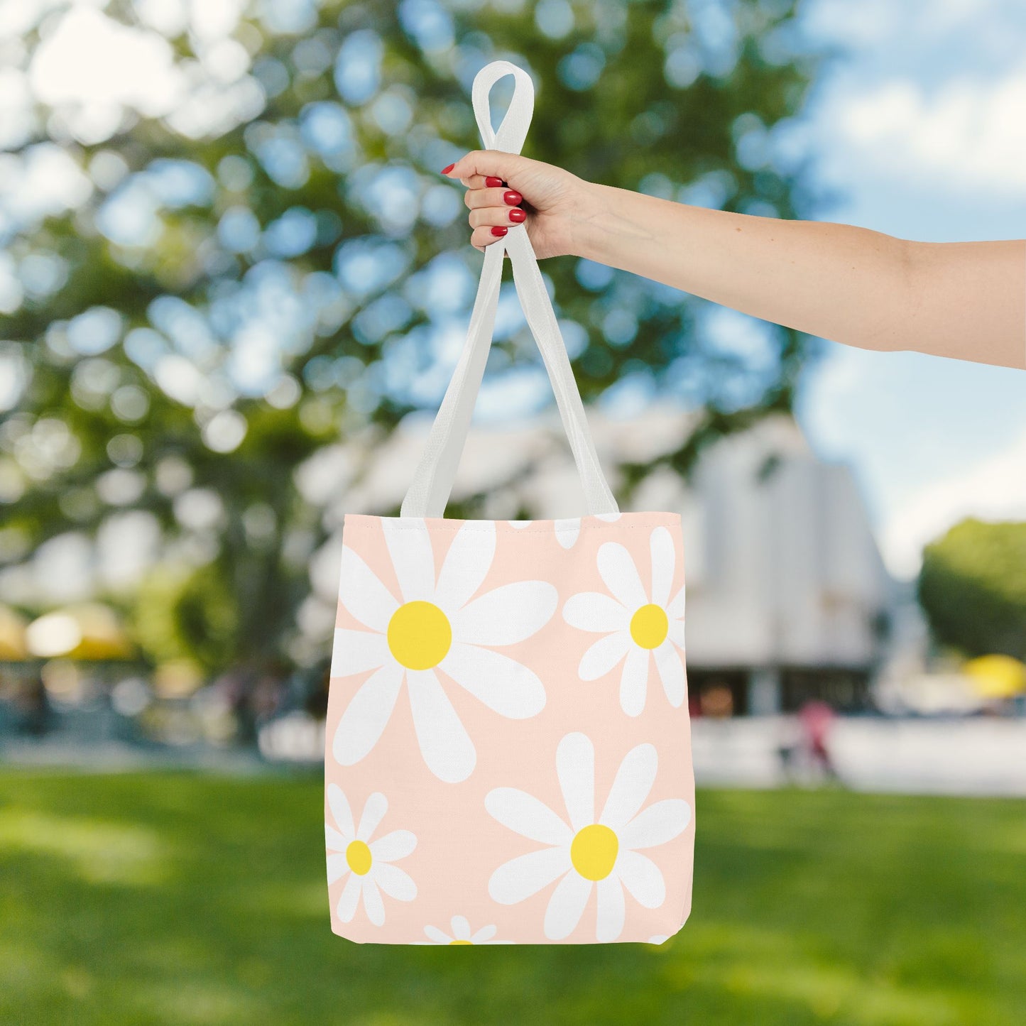 Blush Daisy Tote Bag – 3 sizes | Soft, Sweet, and Ready to Bloom