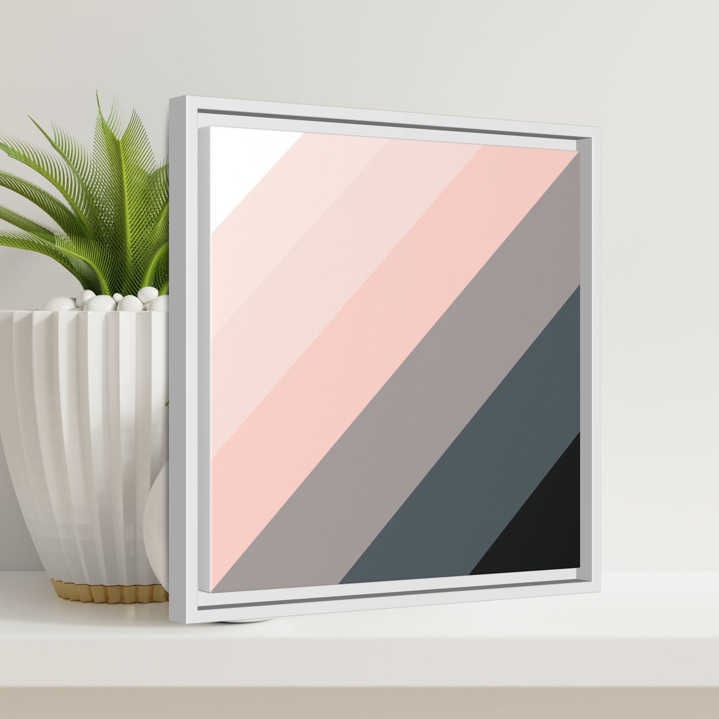 Modern Framed Geometric Canvas Art | Bold Color Meets Clean Framing