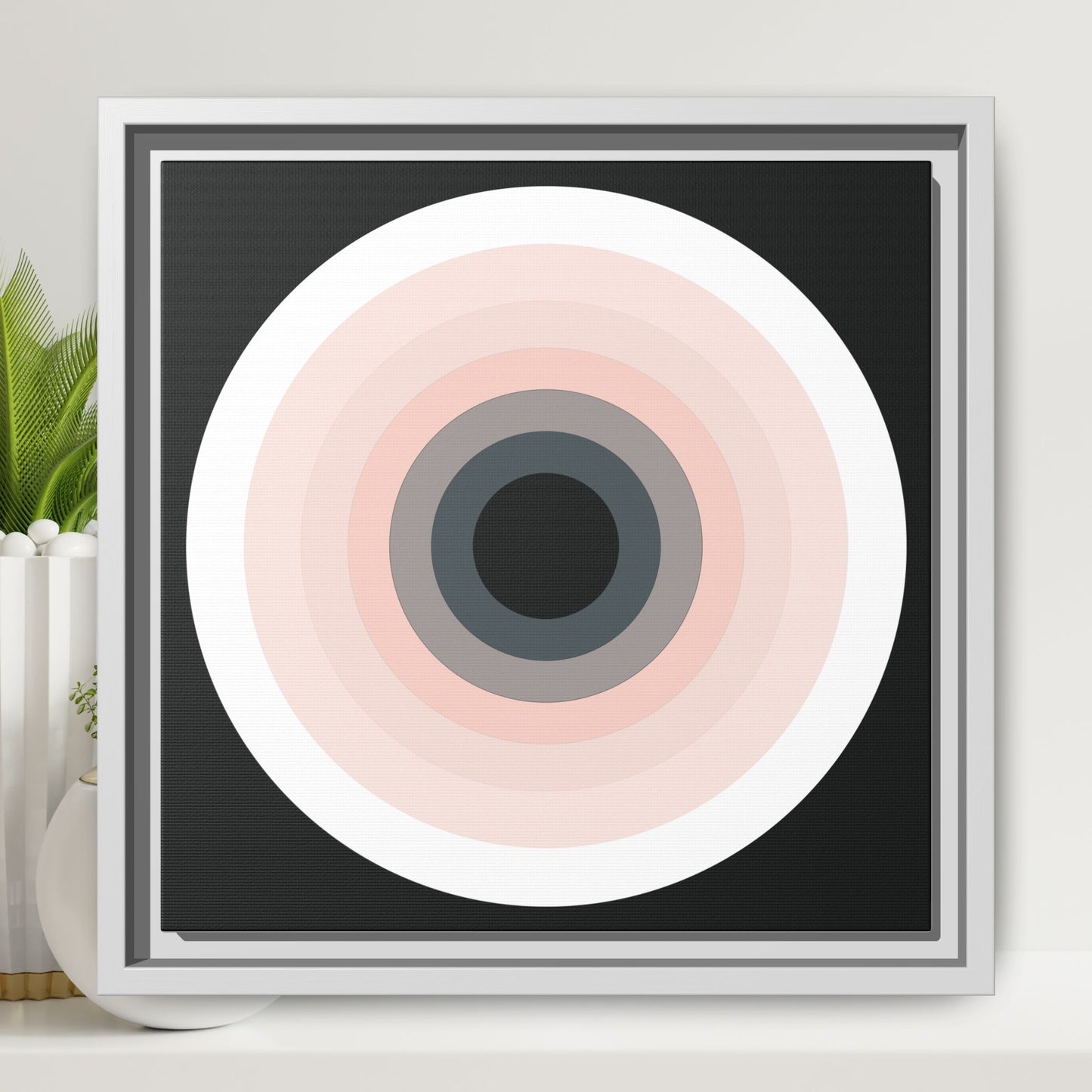 Modern Framed Geometric Canvas Art | Bold Color Meets Clean Framing