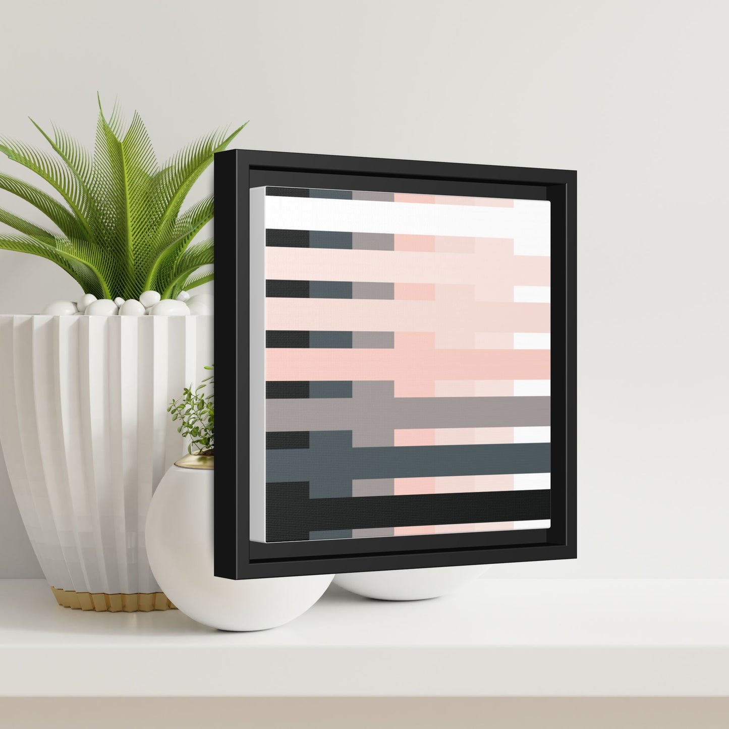 Modern Framed Geometric Canvas Art | Bold Color Meets Clean Framing