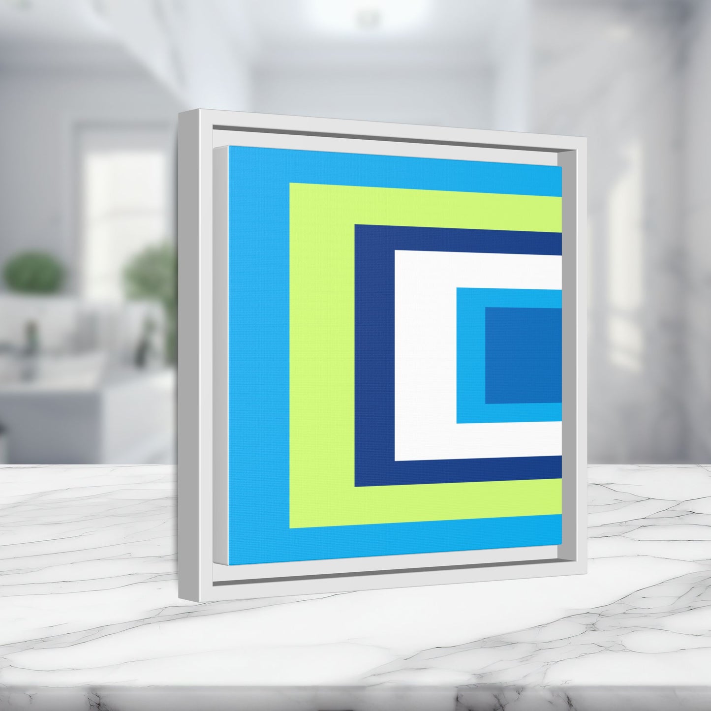 Modern Framed Geometric Canvas Art | Bold Color Meets Clean Framing