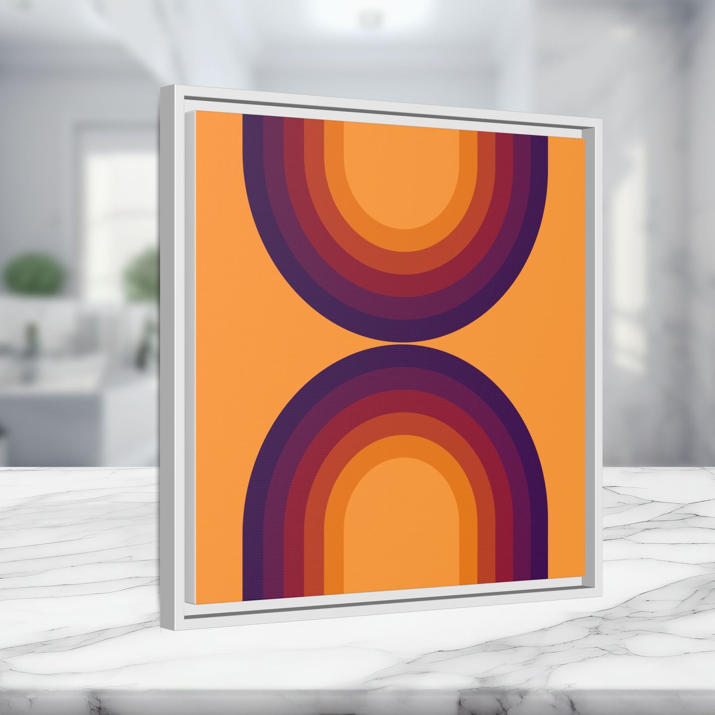 Modern Framed Geometric Canvas Art | Bold Color Meets Clean Framing