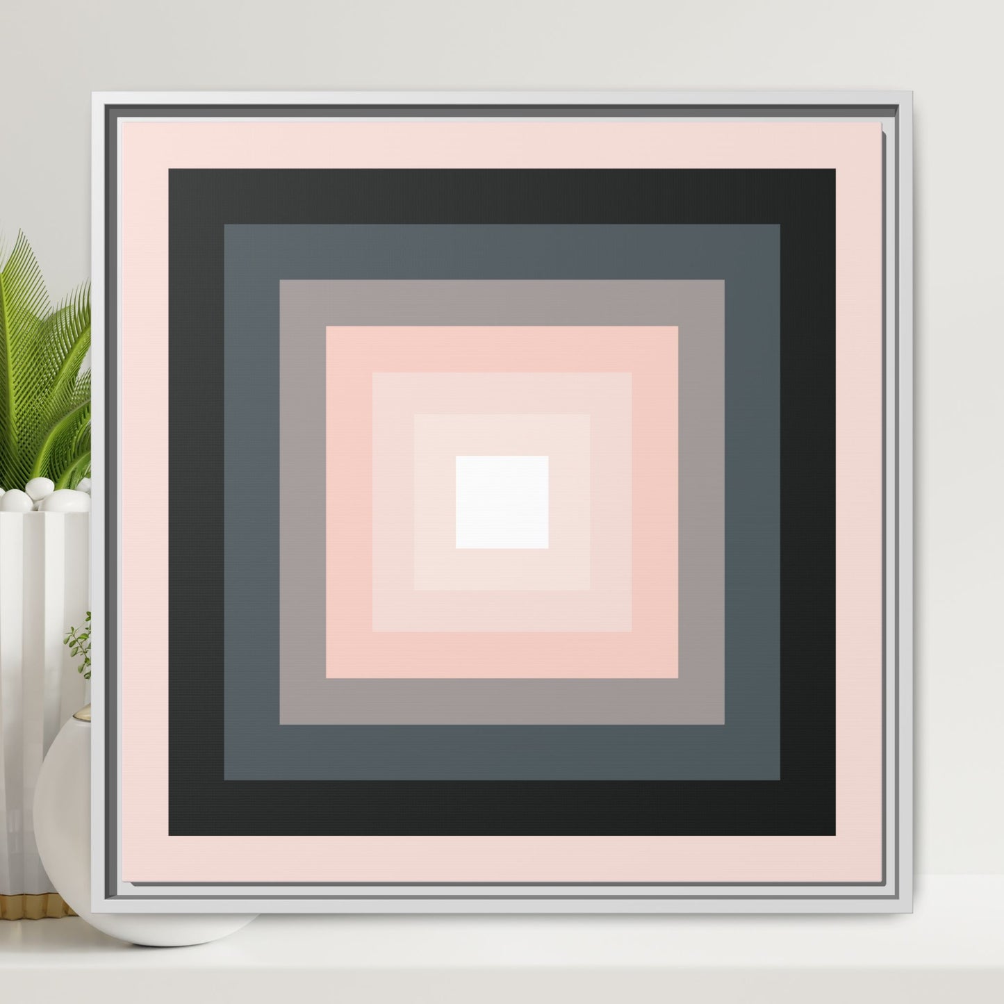 Modern Framed Geometric Canvas Art | Bold Color Meets Clean Framing