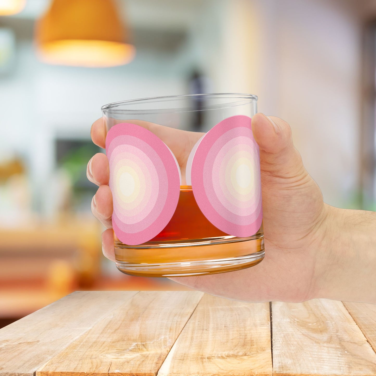 Vibrant Modern Retro Rocks Glass – 10oz