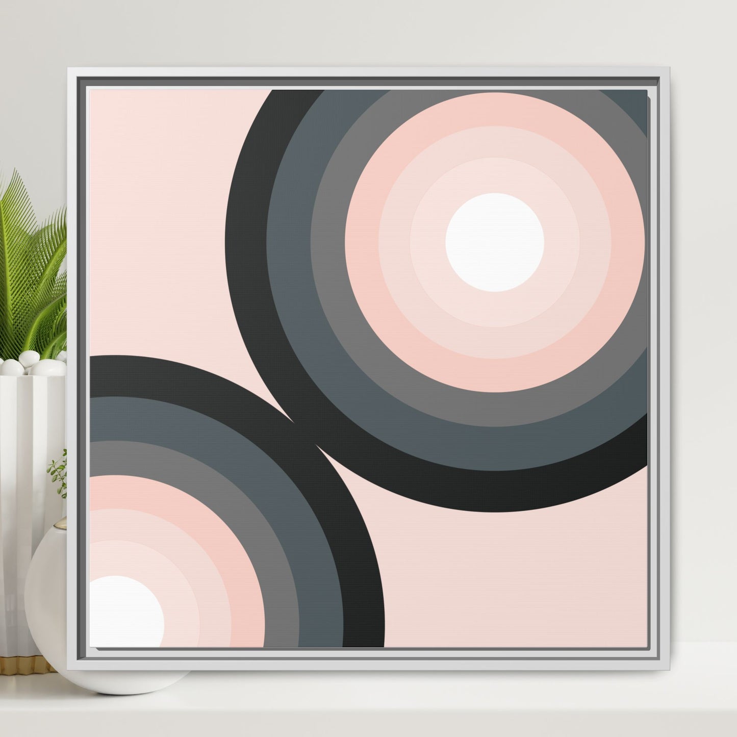 Modern Framed Geometric Canvas Art | Bold Color Meets Clean Framing