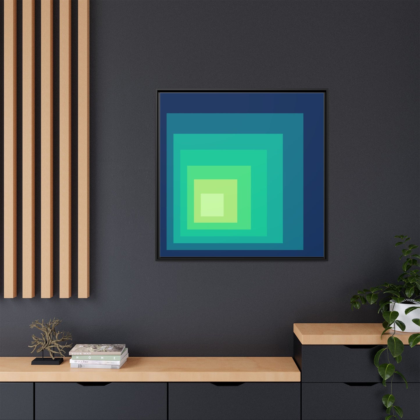 Modern Framed Geometric Canvas Art | Bold Color Meets Clean Framing