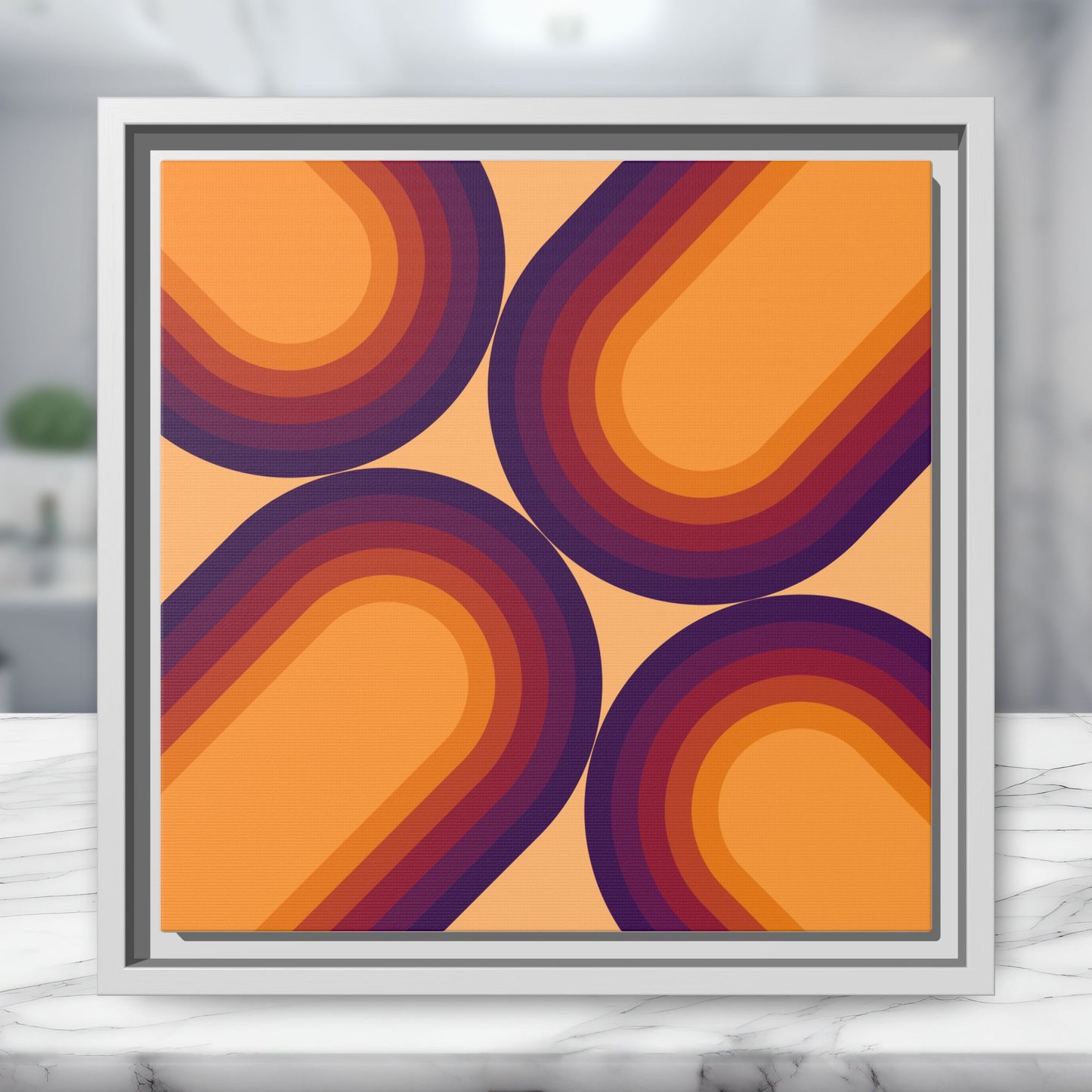 Modern Framed Geometric Canvas Art | Bold Color Meets Clean Framing