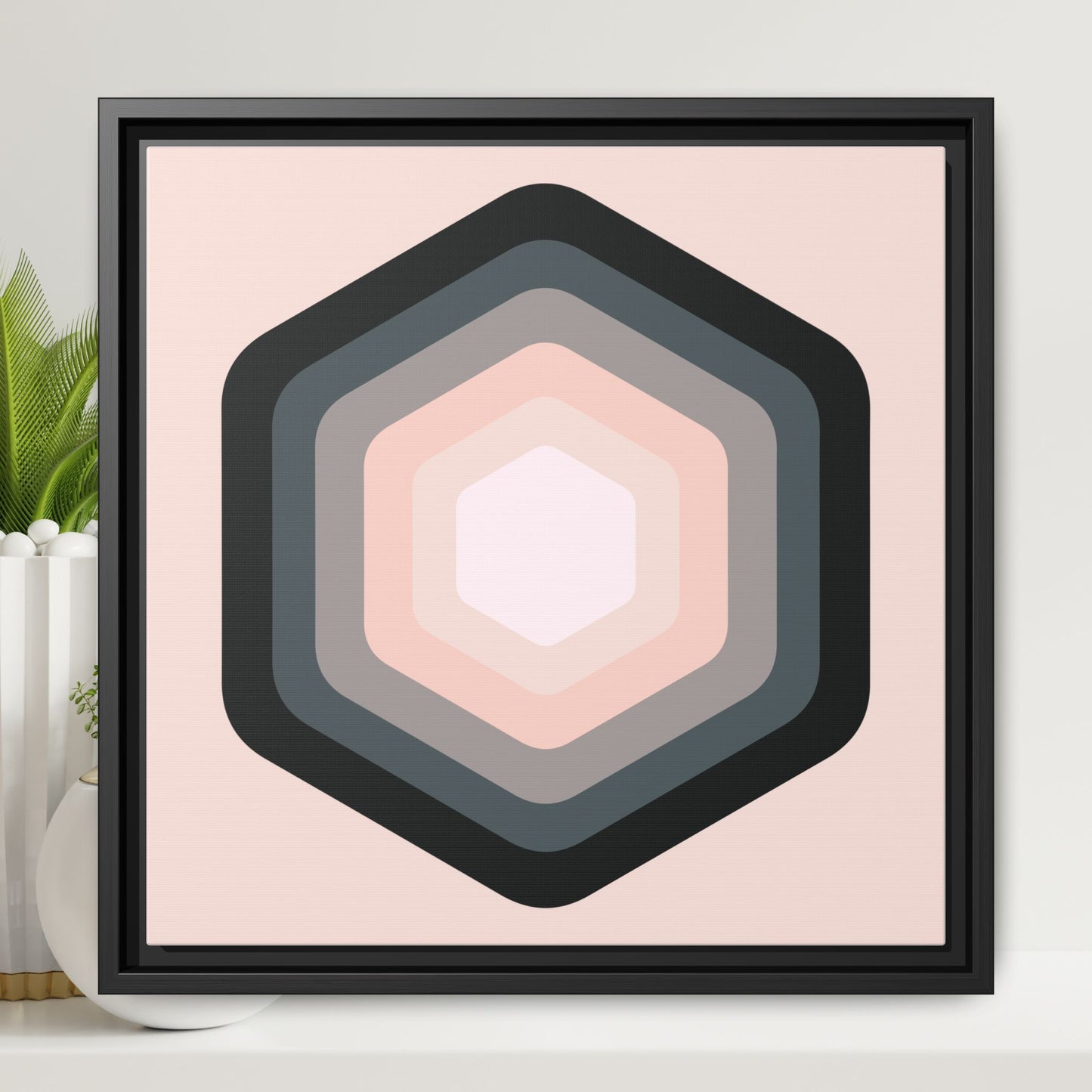Modern Framed Geometric Canvas Art | Bold Color Meets Clean Framing