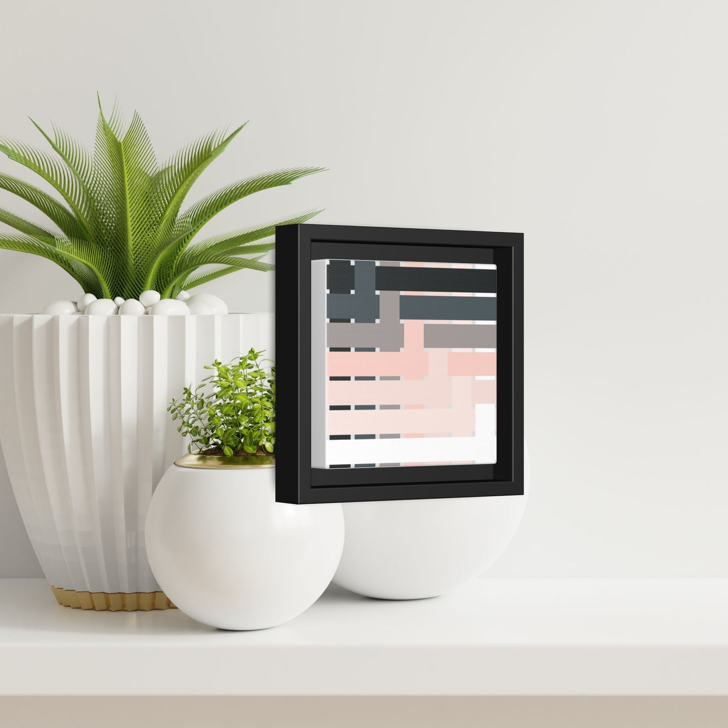 Modern Framed Geometric Canvas Art | Bold Color Meets Clean Framing