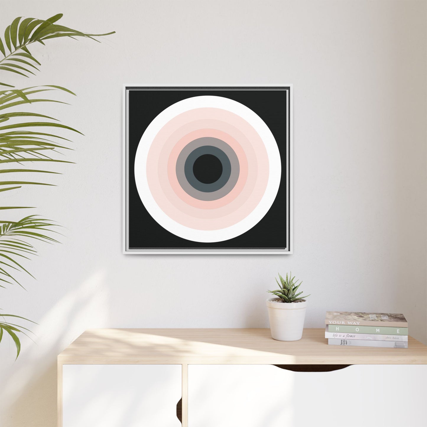 Modern Framed Geometric Canvas Art | Bold Color Meets Clean Framing