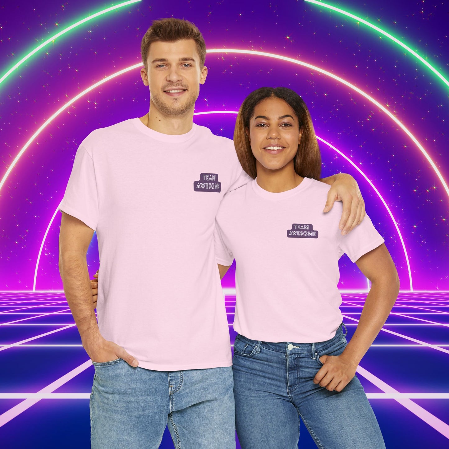 Let’s Get Physical – Join Team Awesome Retro 80s Tee - Unisex Cotton T-Shirt