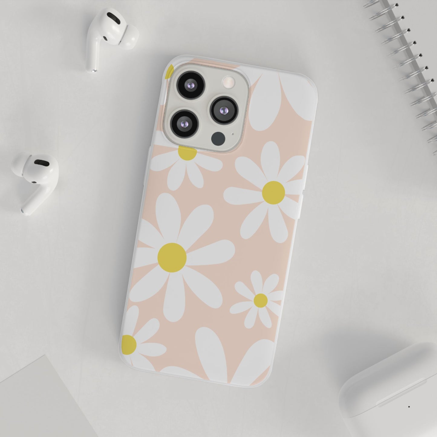 Phone Cases - Blush Daisy Pattern Flexi Cases