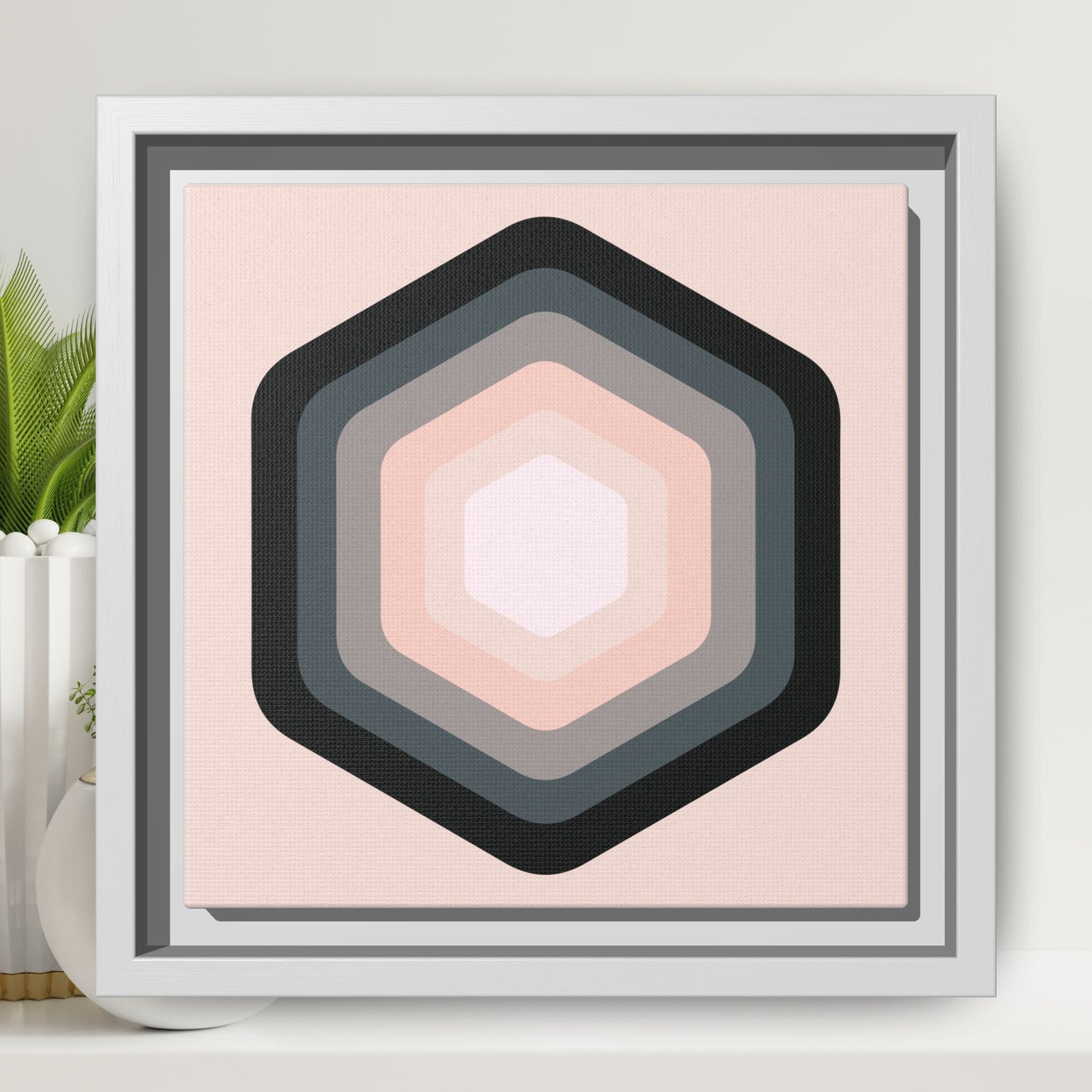 Modern Framed Geometric Canvas Art | Bold Color Meets Clean Framing