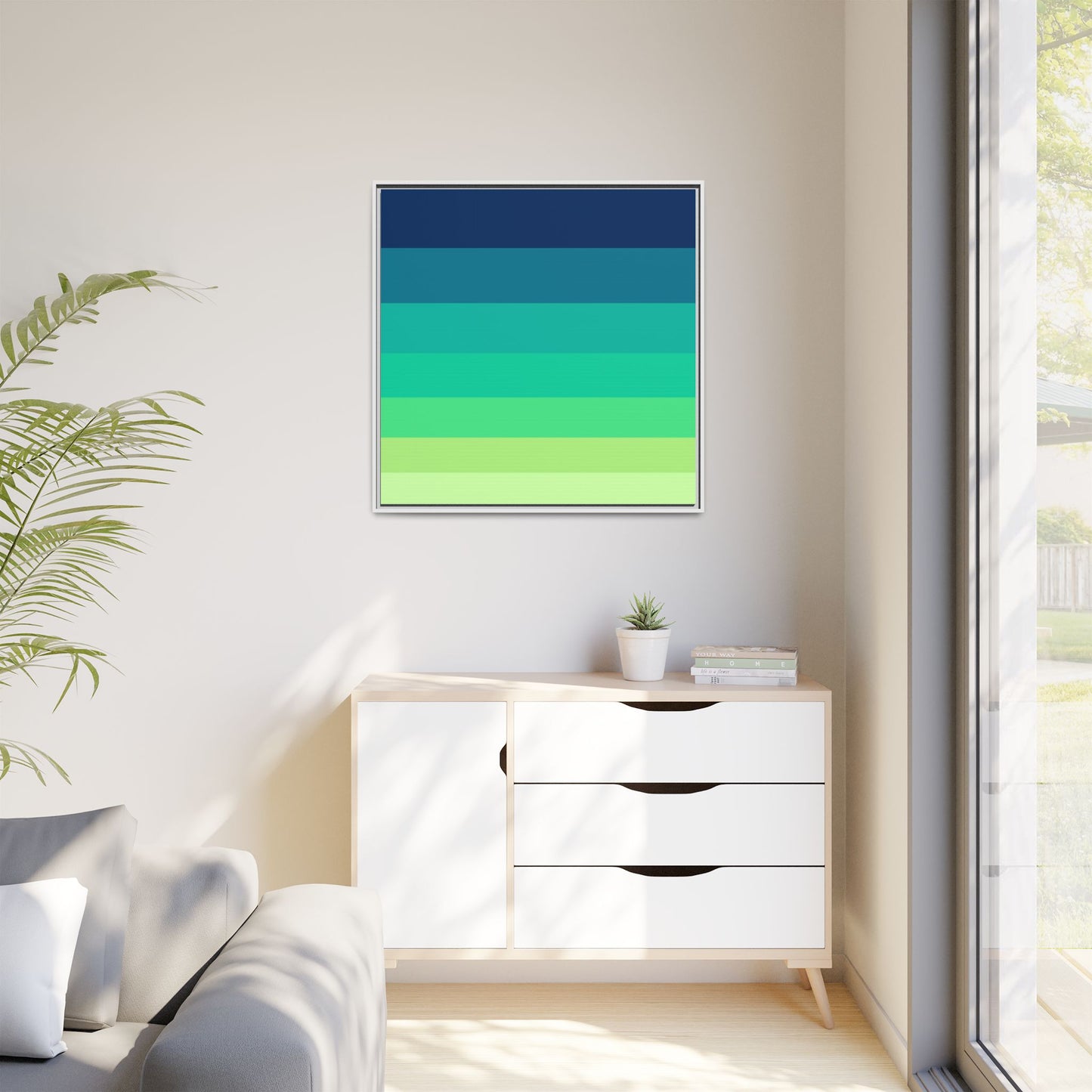 Modern Framed Geometric Canvas Art | Bold Color Meets Clean Framing