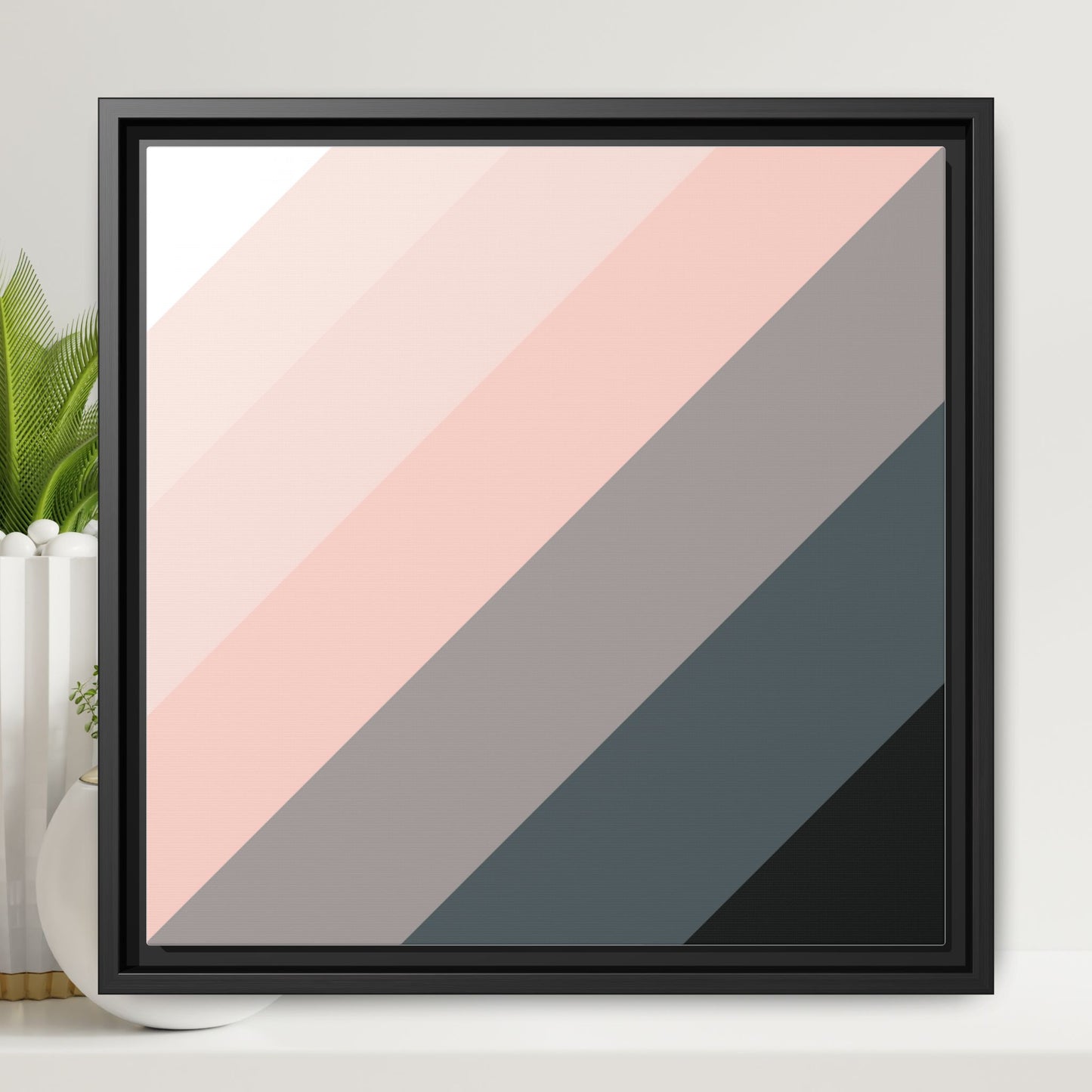 Modern Framed Geometric Canvas Art | Bold Color Meets Clean Framing