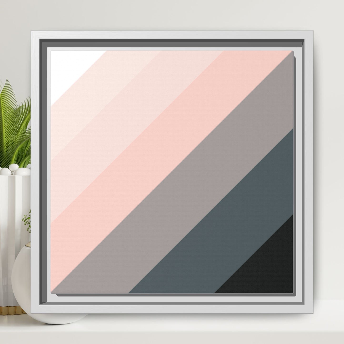 Modern Framed Geometric Canvas Art | Bold Color Meets Clean Framing