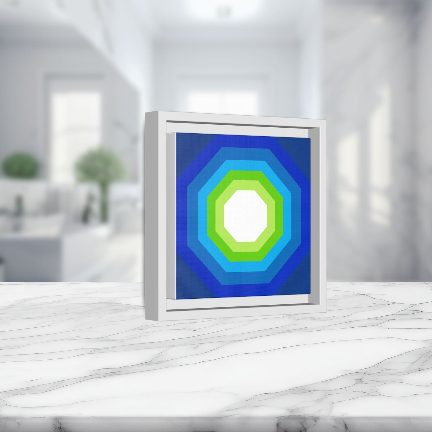 Modern Framed Geometric Canvas Art | Bold Color Meets Clean Framing