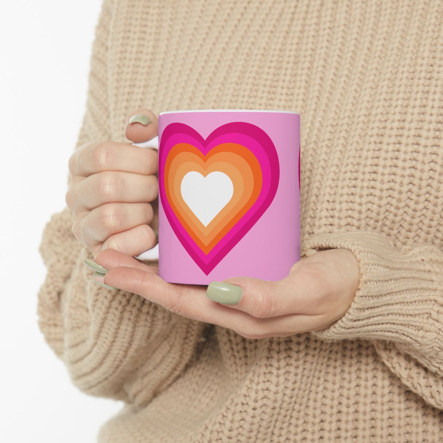 Geo Art Heart Mug – Bold Color, Daily Joy