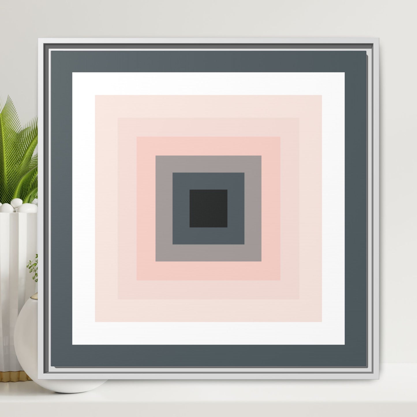 Modern Framed Geometric Canvas Art | Bold Color Meets Clean Framing