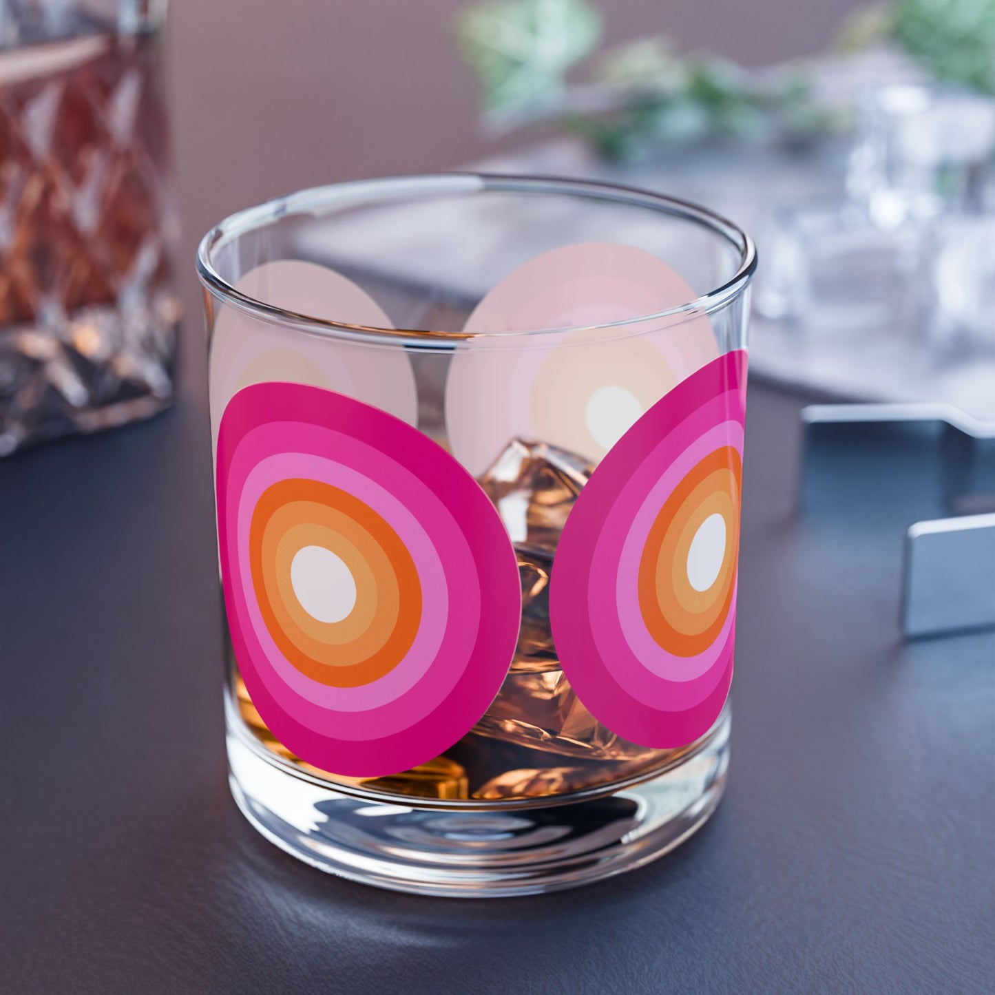 Vibrant Modern Retro Rocks Glass – 10oz