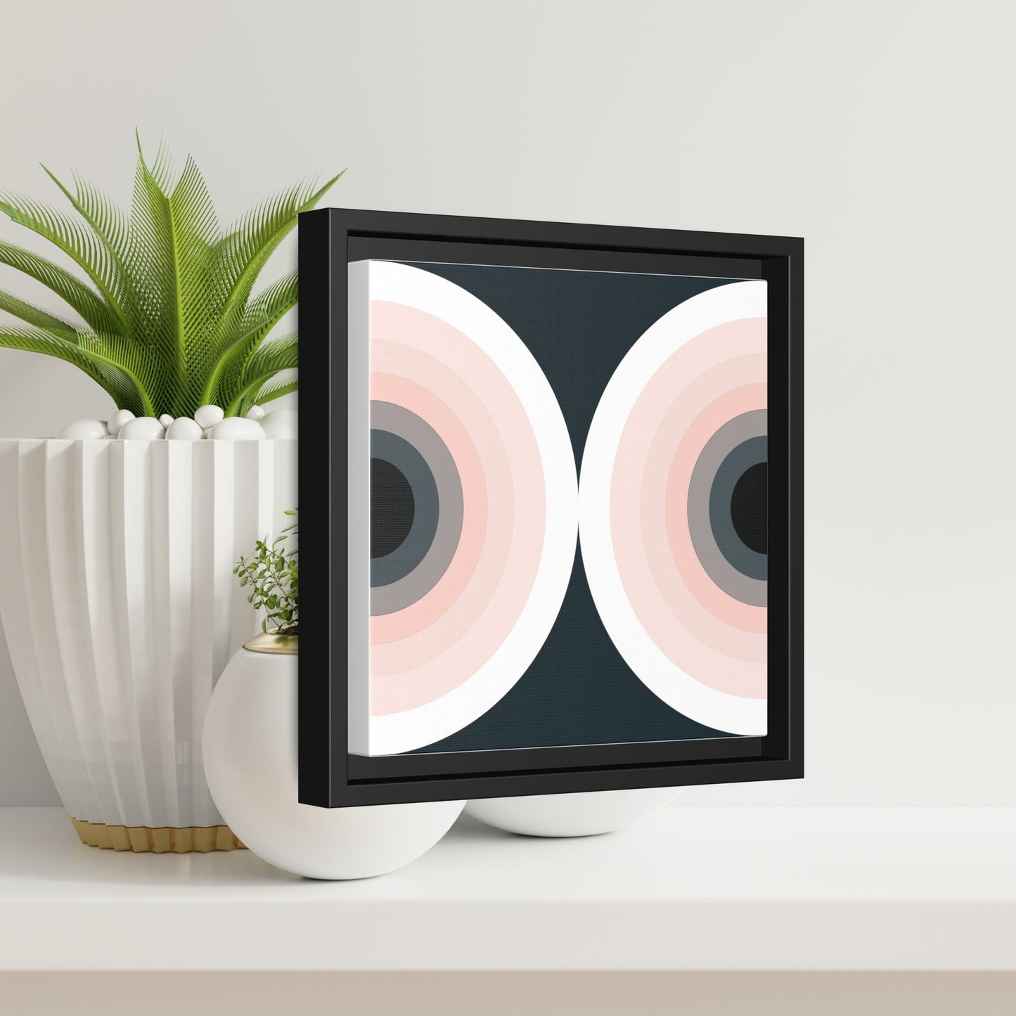 Modern Framed Geometric Canvas Art | Bold Color Meets Clean Framing