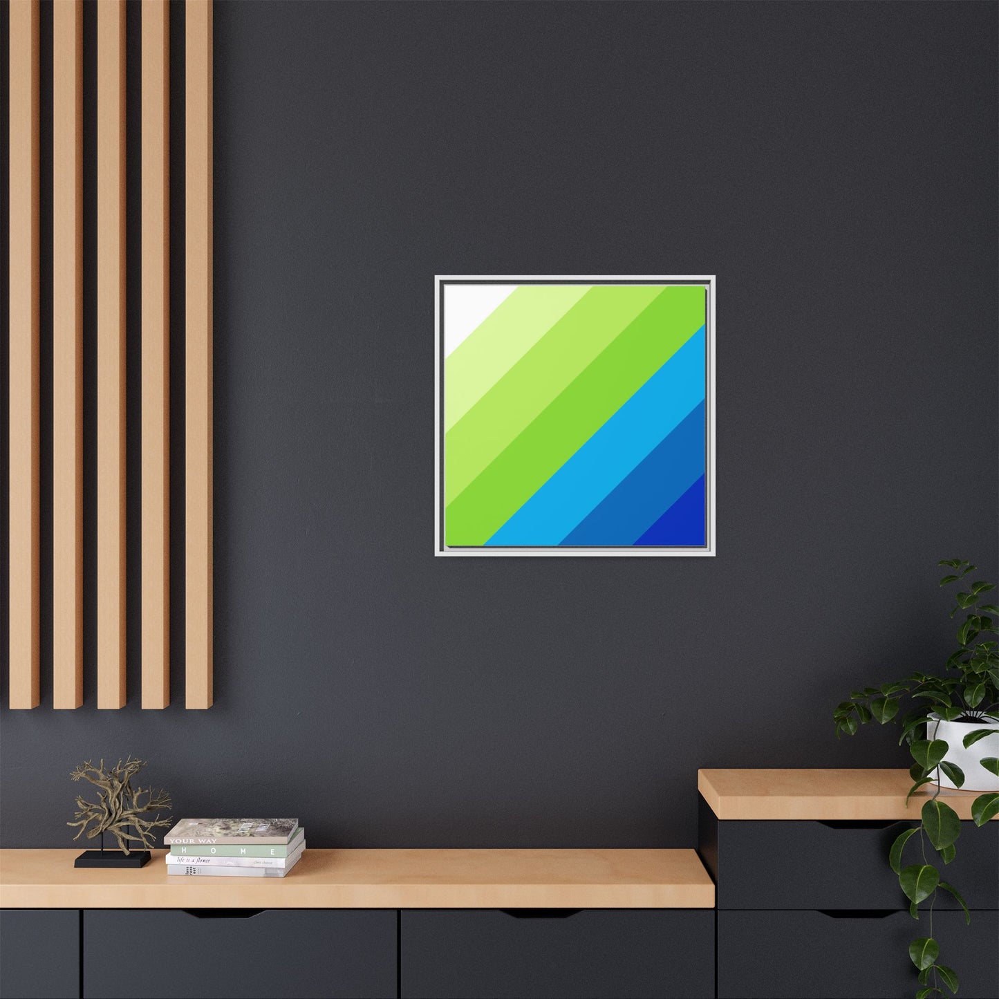 Modern Framed Geometric Canvas Art | Bold Color Meets Clean Framing