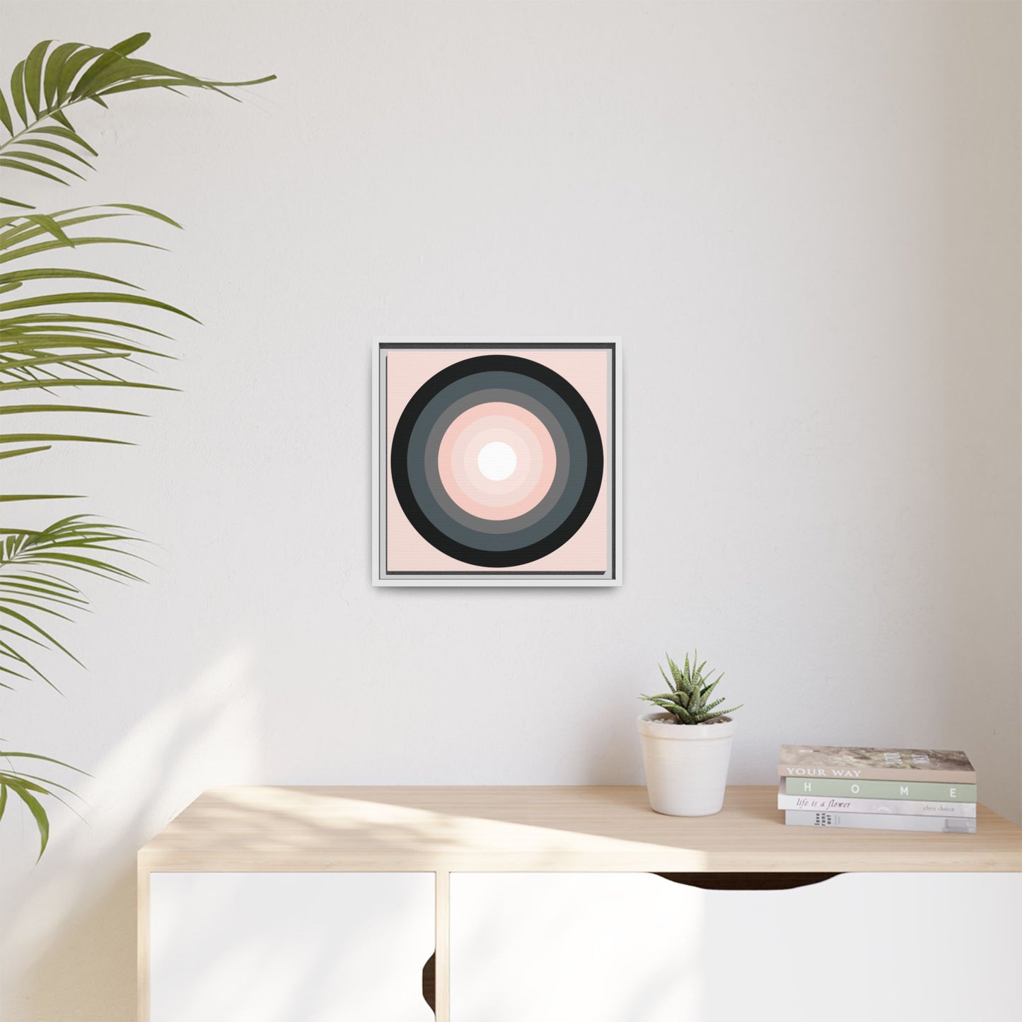 Modern Framed Geometric Canvas Art | Bold Color Meets Clean Framing