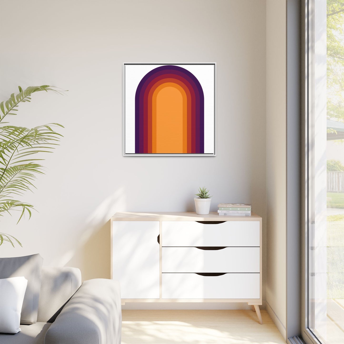 Modern Framed Geometric Canvas Art | Bold Color Meets Clean Framing