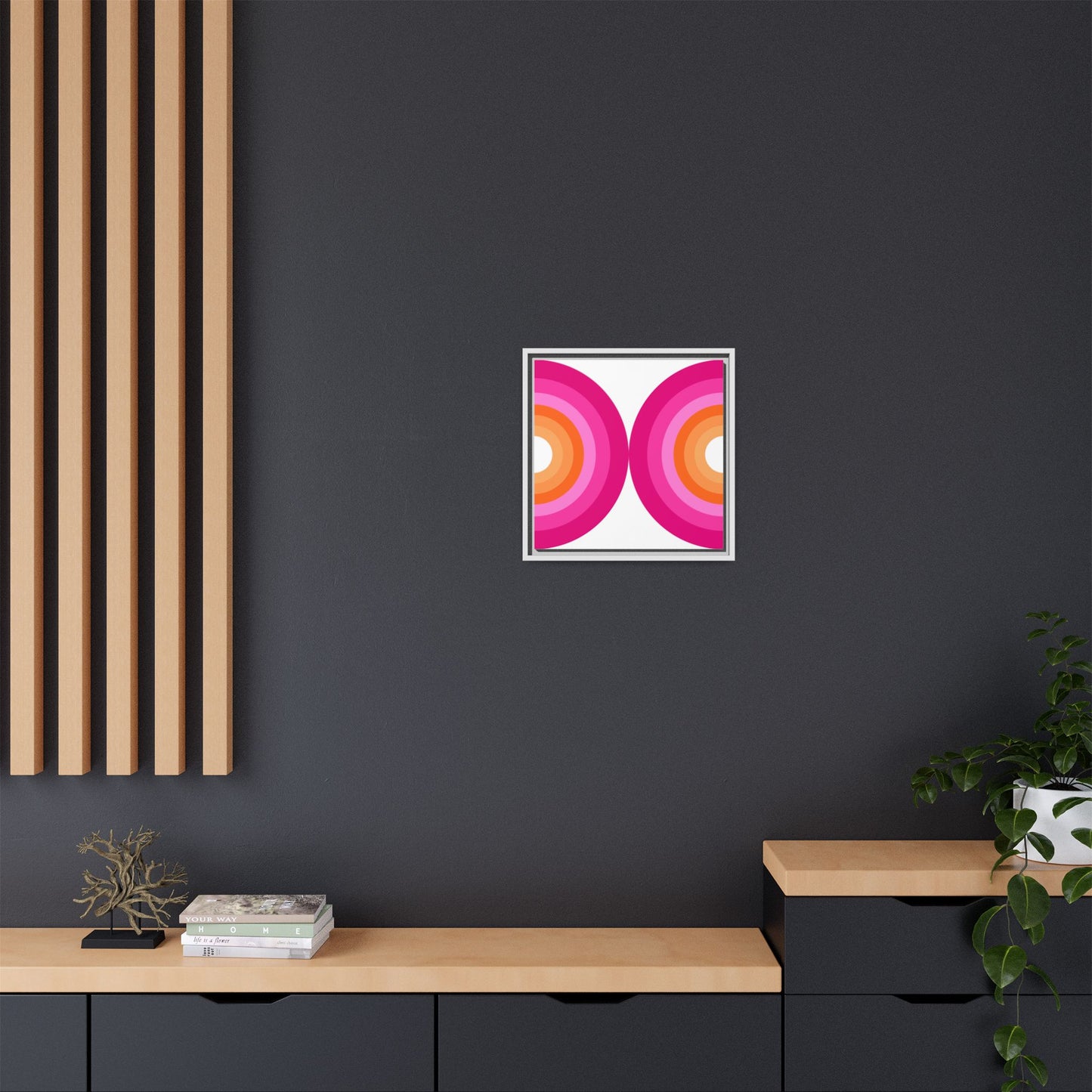 Modern Framed Geometric Canvas Art | Bold Color Meets Clean Framing