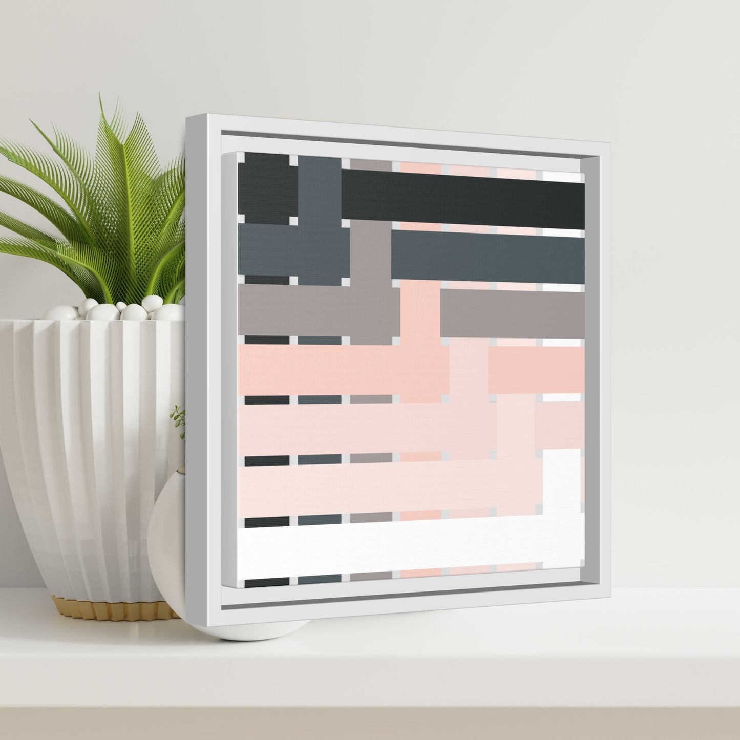 Modern Framed Geometric Canvas Art | Bold Color Meets Clean Framing