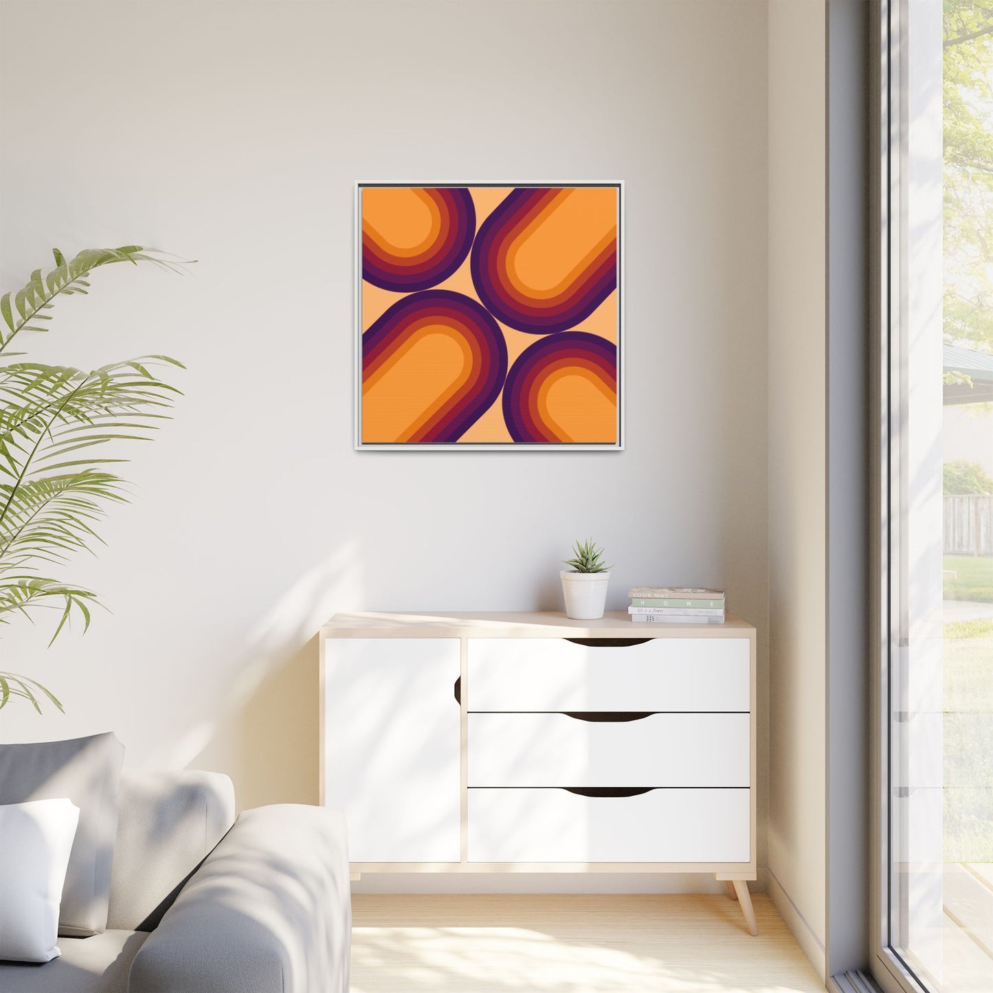 Modern Framed Geometric Canvas Art | Bold Color Meets Clean Framing