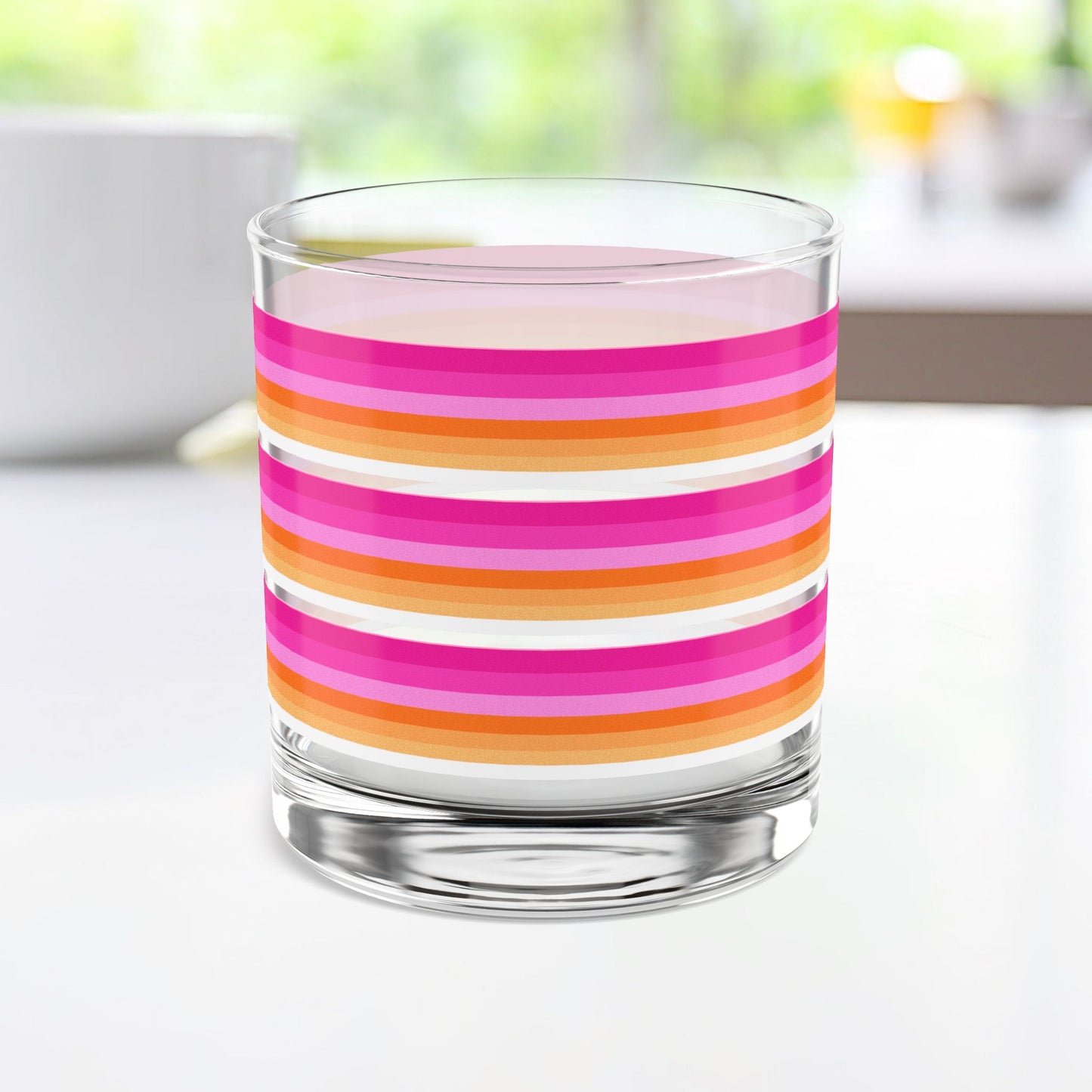 Vibrant Modern Retro Rocks Glass – 10oz